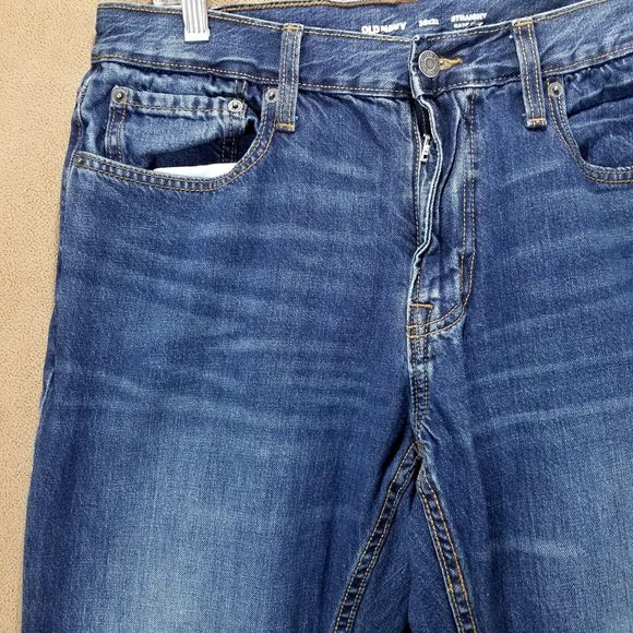 Old NAVY Jeans Mens 36×30 Straight Denim Relaxed Blue - Picture 3 of 10